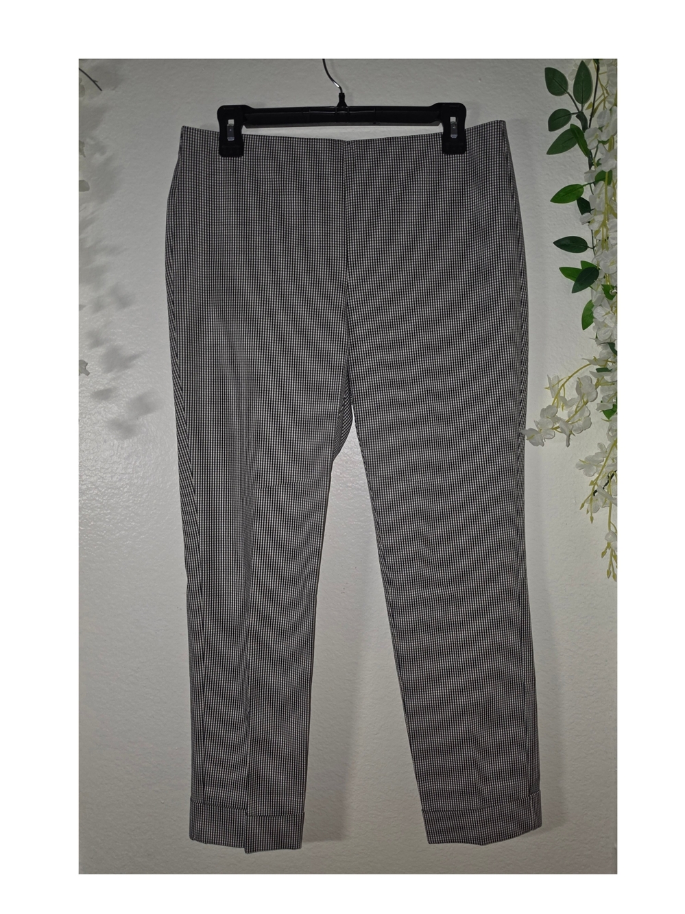 J. Jill Black & White Micro Houndstooth Ankle Pants